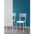 Moderní kuchyňská židle z bílého kovu a bukového dřeva vyrobená v Itálii - Ace Viadurini