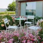 Stohovatelná venkovní židle s práškovým nástřikem Vyrobeno v Itálii, 4 kusy - Amina Viadurini