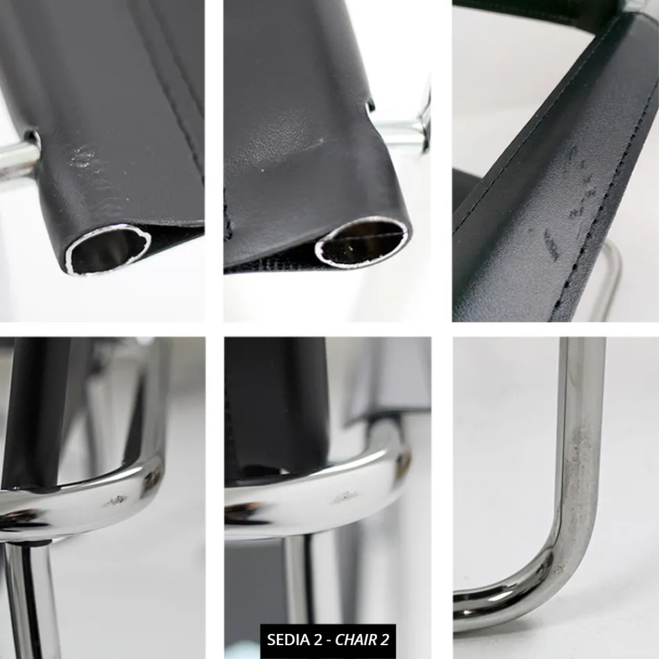 Židle do konferenčních nebo zasedacích místností v černé kůži a kovu – Cirillo1/2 Viadurini