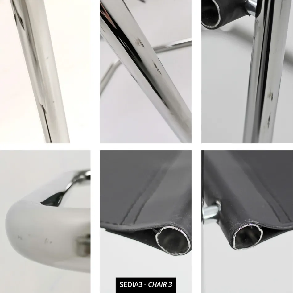 Židle do konferenčních nebo zasedacích místností v černé kůži a kovu – Cirillo3/4 Viadurini