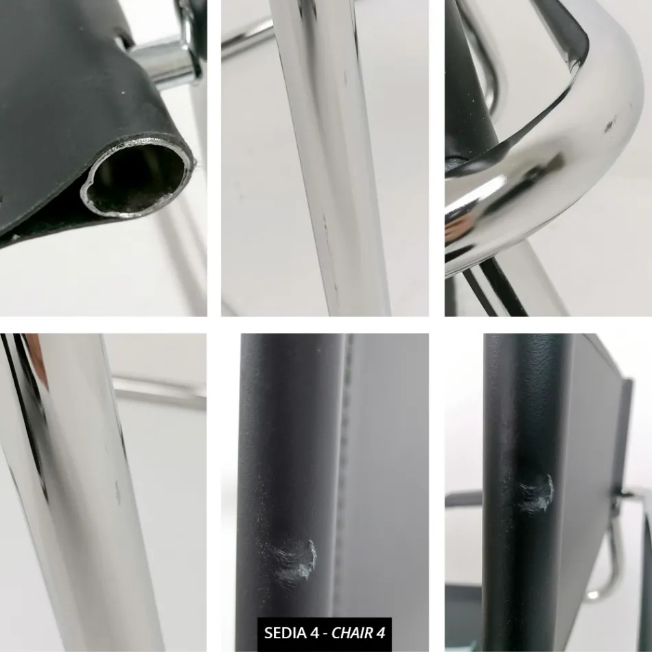 Židle do konferenčních nebo zasedacích místností v černé kůži a kovu – Cirillo3/4 Viadurini