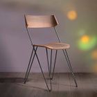 Ručně vyrobená jídelní židle ze dřeva a oceli vyrobená v Itálii - Valencia Viadurini