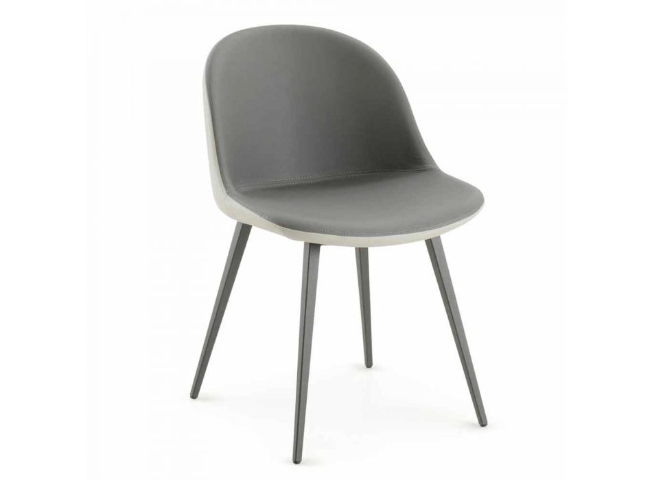 Jídelní židle se sedákem Ecoleather vyrobená v Itálii, 2 kusy - Nobelio Viadurini