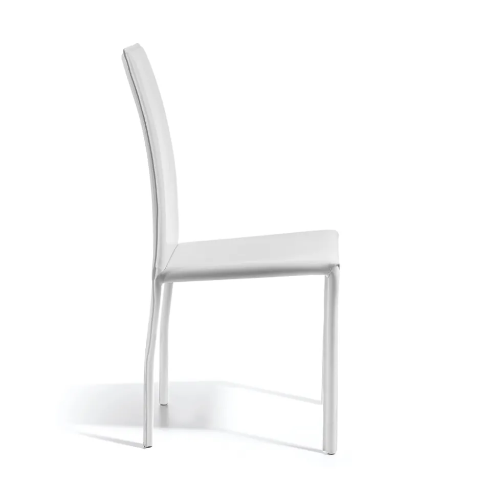 Designová jídelní židle potažená kůží Made in Italy - Sissy Viadurini