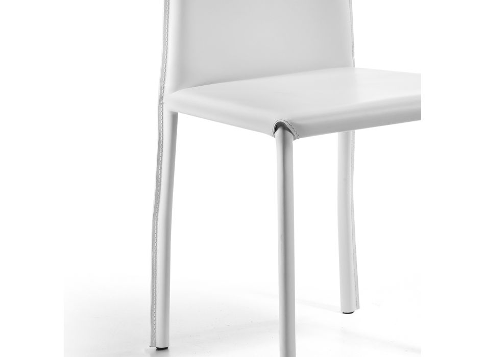 Designová jídelní židle potažená kůží Made in Italy - Sissy Viadurini