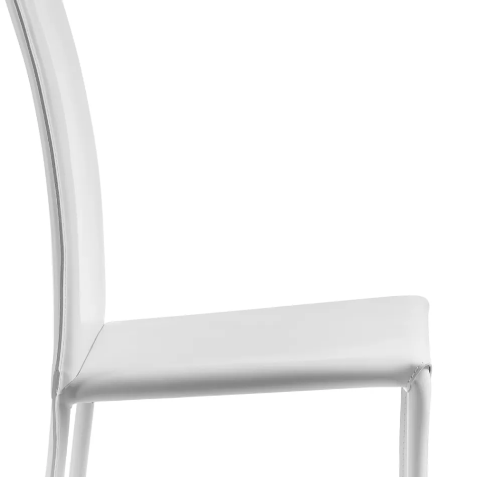 Designová jídelní židle potažená kůží Made in Italy - Sissy Viadurini