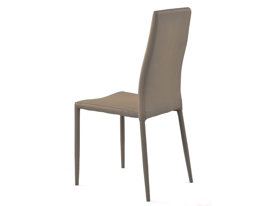 Stohovatelná jídelní židle ze 4dílné syntetické kůže - Sibiř Viadurini