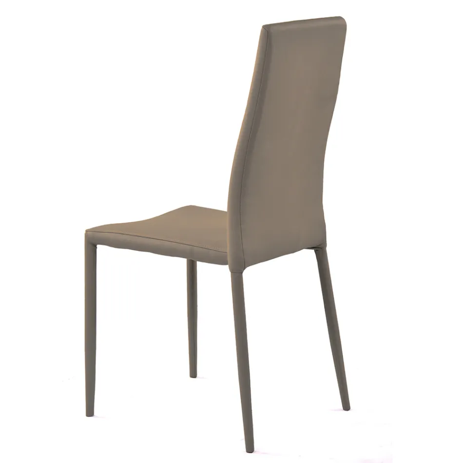 Stohovatelná jídelní židle ze 4dílné syntetické kůže - Sibiř Viadurini