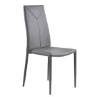 Stohovatelná jídelní židle ze 4 ks ze syntetické kůže - Sibiř Viadurini