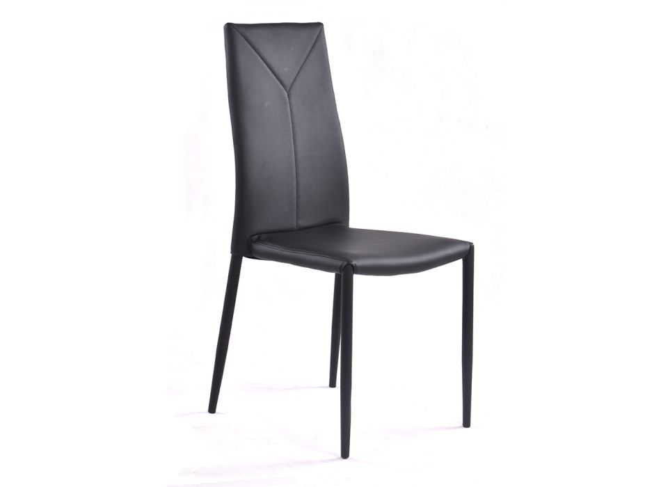 Stohovatelná jídelní židle ze 4 ks ze syntetické kůže - Sibiř Viadurini