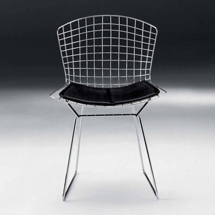 Jídelní židle z chromované oceli a kůže vyrobená v Itálii - Beniamino Viadurini