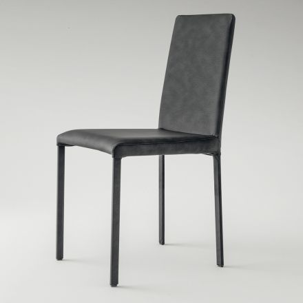 Jídelní židle z umělé kůže Made in Italy, 2 kusy - Mawi Viadurini