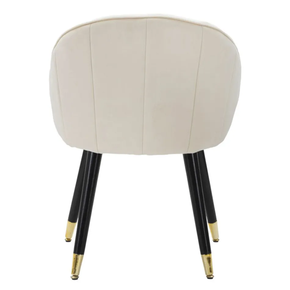 Jídelní židle ze dřeva se sedákem potaženým látkou - Latina Viadurini