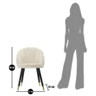 Jídelní židle ze dřeva se sedákem potaženým látkou - Latina Viadurini