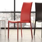 Židle do jídelny z kovu čalouněná koženkou, 4 kusy - Nadia Viadurini