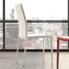 Židle do jídelny z kovu čalouněná koženkou, 4 kusy - Nadia Viadurini