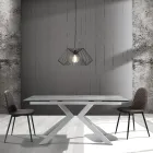 Židle do jídelny z mikrovlákna a matného černého kovu 4 kusy - Jake Viadurini