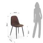 Židle do jídelny z mikrovlákna a matného černého kovu 4 kusy - Jake Viadurini