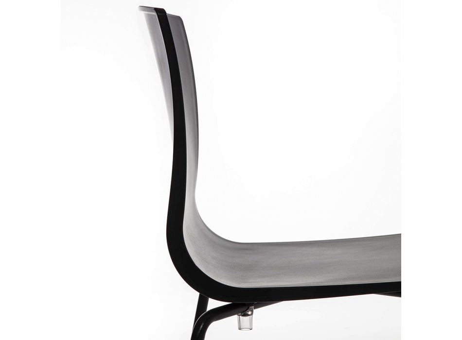 Jídelní židle z polypropylenu s kovovou základnou, 4 kusy - Alina Viadurini