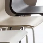 Jídelní židle z polypropylenu s kovovou základnou, 4 kusy - Alina Viadurini