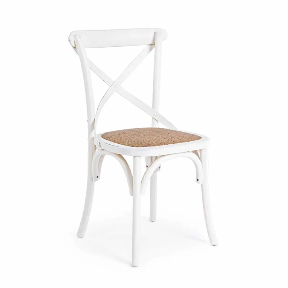 Jídelní židle v provedení Ratan a dřevo Classic Design Homemotion - Meridia Viadurini