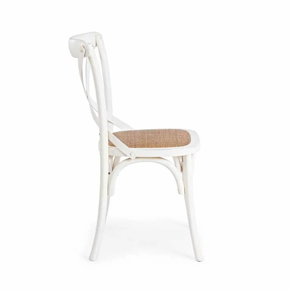 Jídelní židle v provedení Ratan a dřevo Classic Design Homemotion - Meridia Viadurini