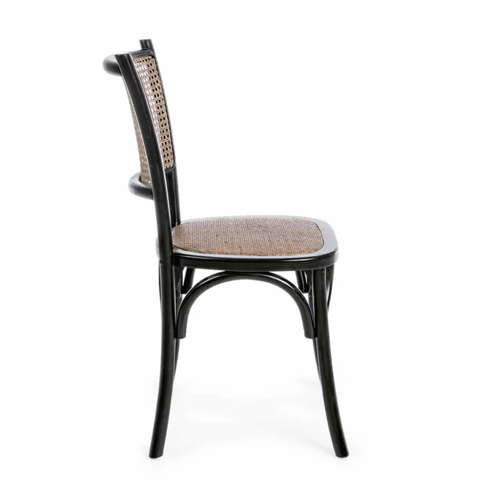 Jídelní židle v provedení Ratan a dřevo Classic Design Homemotion - Meridia Viadurini