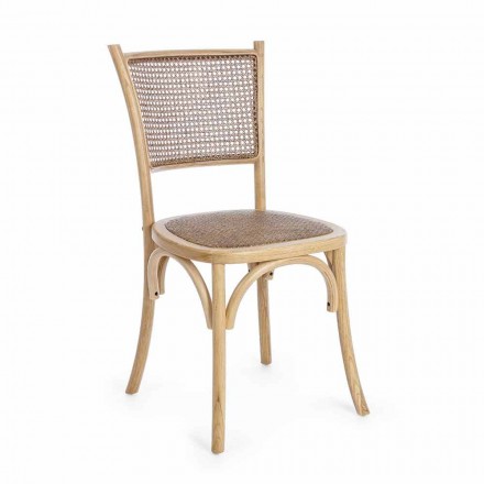 Jídelní židle v provedení Ratan a dřevo Classic Design Homemotion - Meridia Viadurini