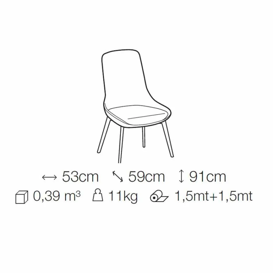 Látková jídelní židle s dřevěným podstavcem vyrobená v Itálii - kokos Viadurini