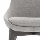 Látková jídelní židle s dřevěným podstavcem vyrobená v Itálii - kokos Viadurini