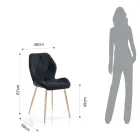 Židle do jídelny z látky a zlatého kovu 4 kusy - Smeralda Viadurini