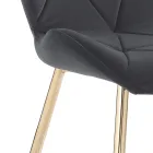 Židle do jídelny z látky a zlatého kovu 4 kusy - Smeralda Viadurini