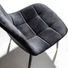 Jídelní židle z nerezového sametu a kovu, 4 kusy - Carlina Viadurini