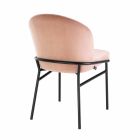 Moderní jídelní židle z látky a černého železa, 2 kusy - Marica Viadurini