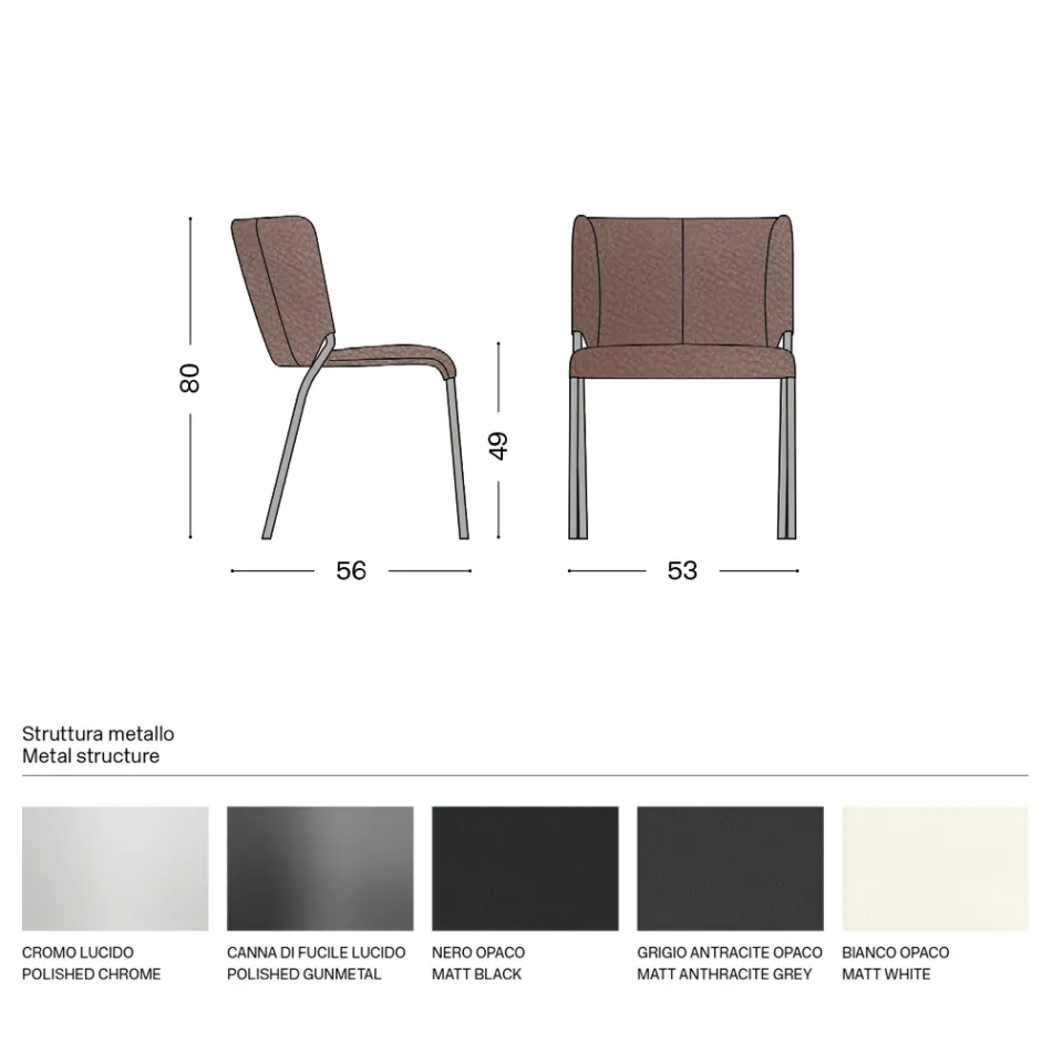 Židle do jídelny potažená ekokůží Made in Italy - Giulia Viadurini