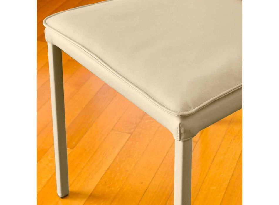 Bessie židle-barevné koženka jídelní židle, vyrobené v Itálii Viadurini