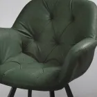 Židle do jídelny z ekokůže kovové konstrukce 2 kusy - Delpiero Viadurini