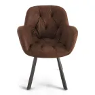 Židle do jídelny z ekokůže kovové konstrukce 2 kusy - Delpiero Viadurini