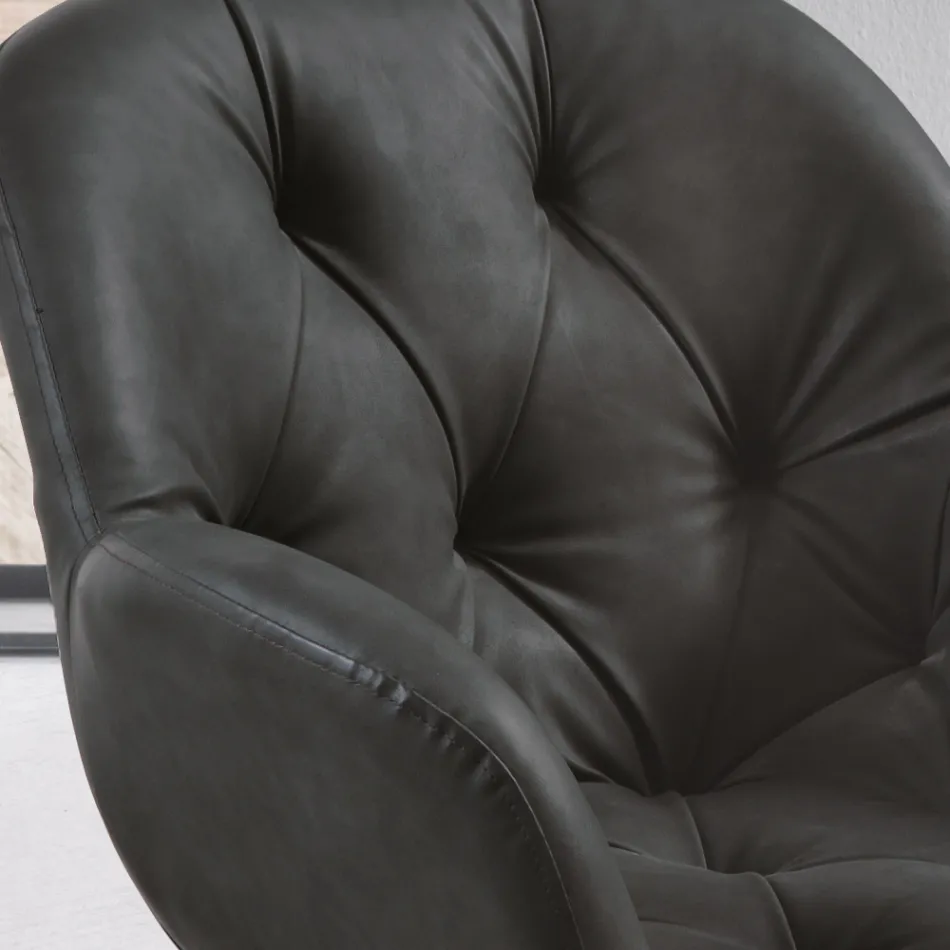 Židle do jídelny z ekokůže kovové konstrukce 2 kusy - Delpiero Viadurini