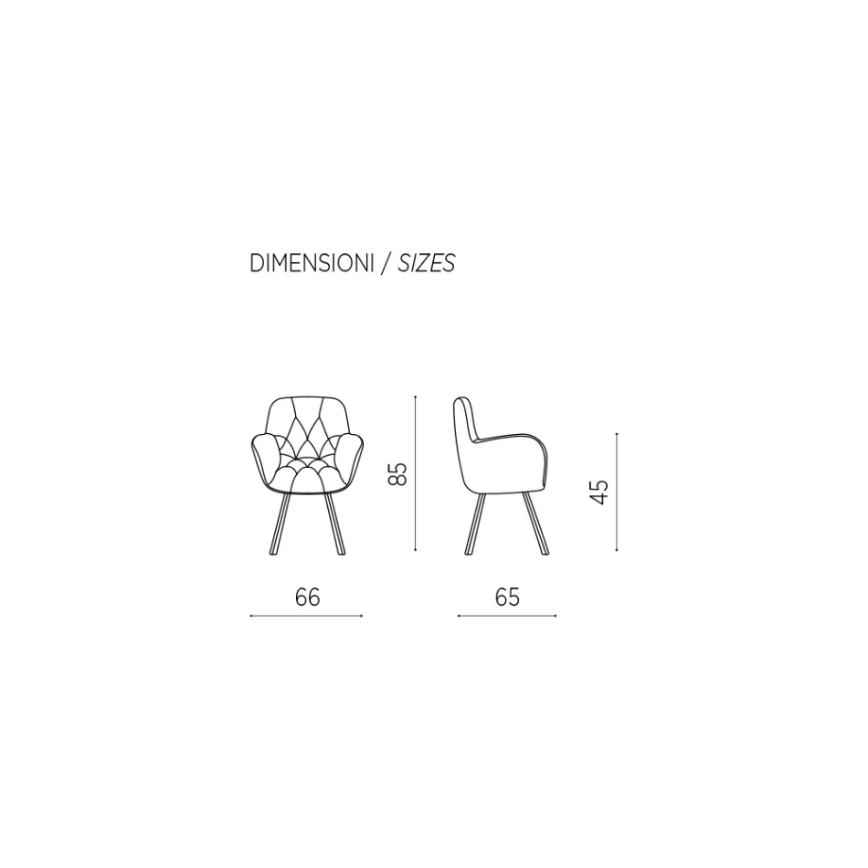 Židle do jídelny z ekokůže kovové konstrukce 2 kusy - Delpiero Viadurini