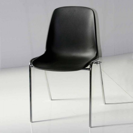 Židle zasedací místnost nebo moderní konferenční místnost z kovu a černé ABS - Zetica Viadurini