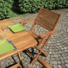 Skládací venkovní židle z akáciového dřeva s volitelnými područkami - Fontana Viadurini