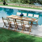 Venkovní skládací židle z akáciového dřeva a textilu - perfektní Viadurini