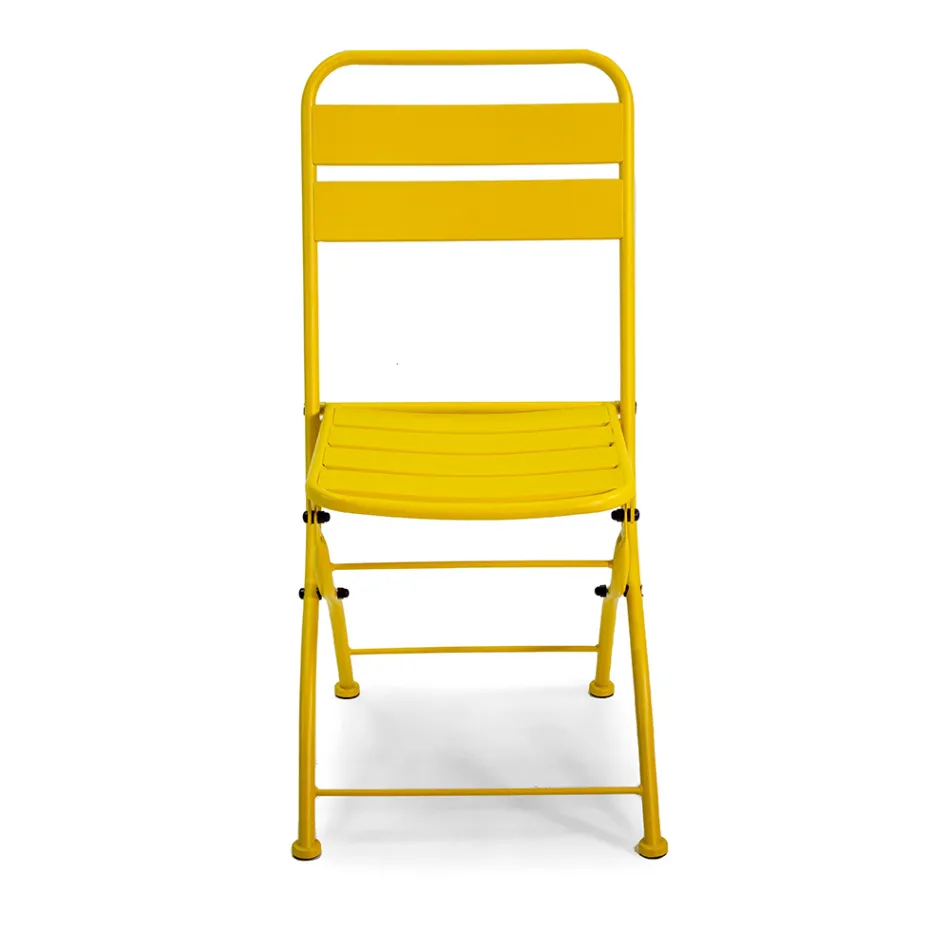 Skládací zahradní židle vyrobená výhradně z kovu - stuha Viadurini