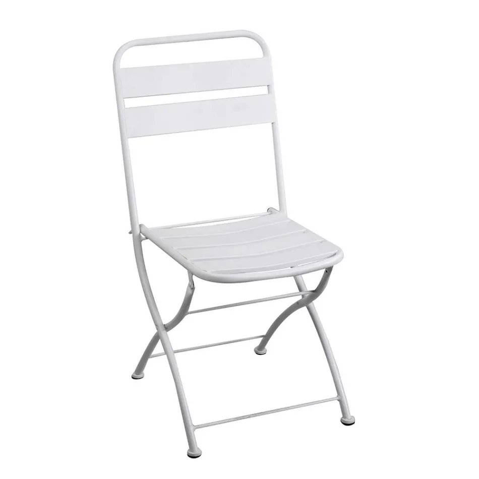 Skládací zahradní židle vyrobená výhradně z kovu - stuha Viadurini