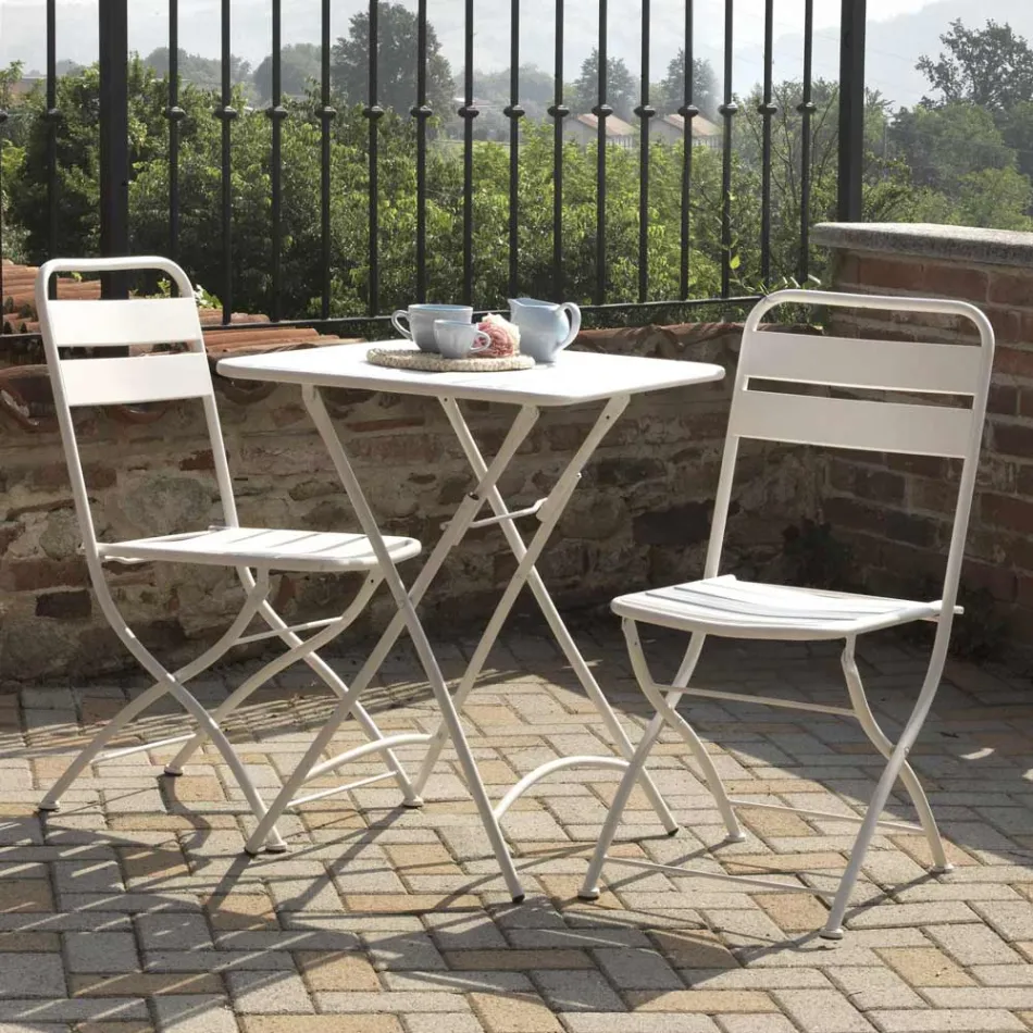 Skládací zahradní židle vyrobená výhradně z kovu - stuha Viadurini
