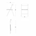 Skládací kovová židle a sedák a opěradlo z dubového dřeva 2 kusy - Roberta Viadurini