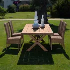 Venkovní jídelní židle z tkaného syntetického ratanu a látky, 2 kusy - Yves Viadurini