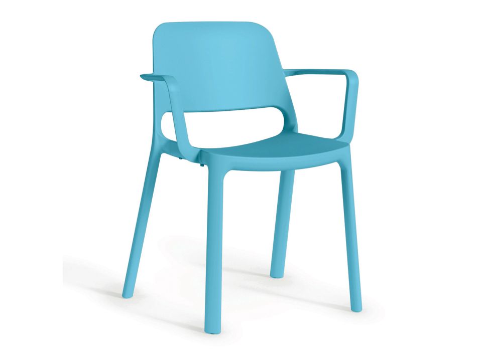 Polypropylenová jídelní židle s područkami Made in Italy, 4 kusy - Elvira Viadurini