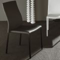 Moderní jídelní židle z lakovaného kovu a sedáku z ekokůže, 4 kusy – Alba